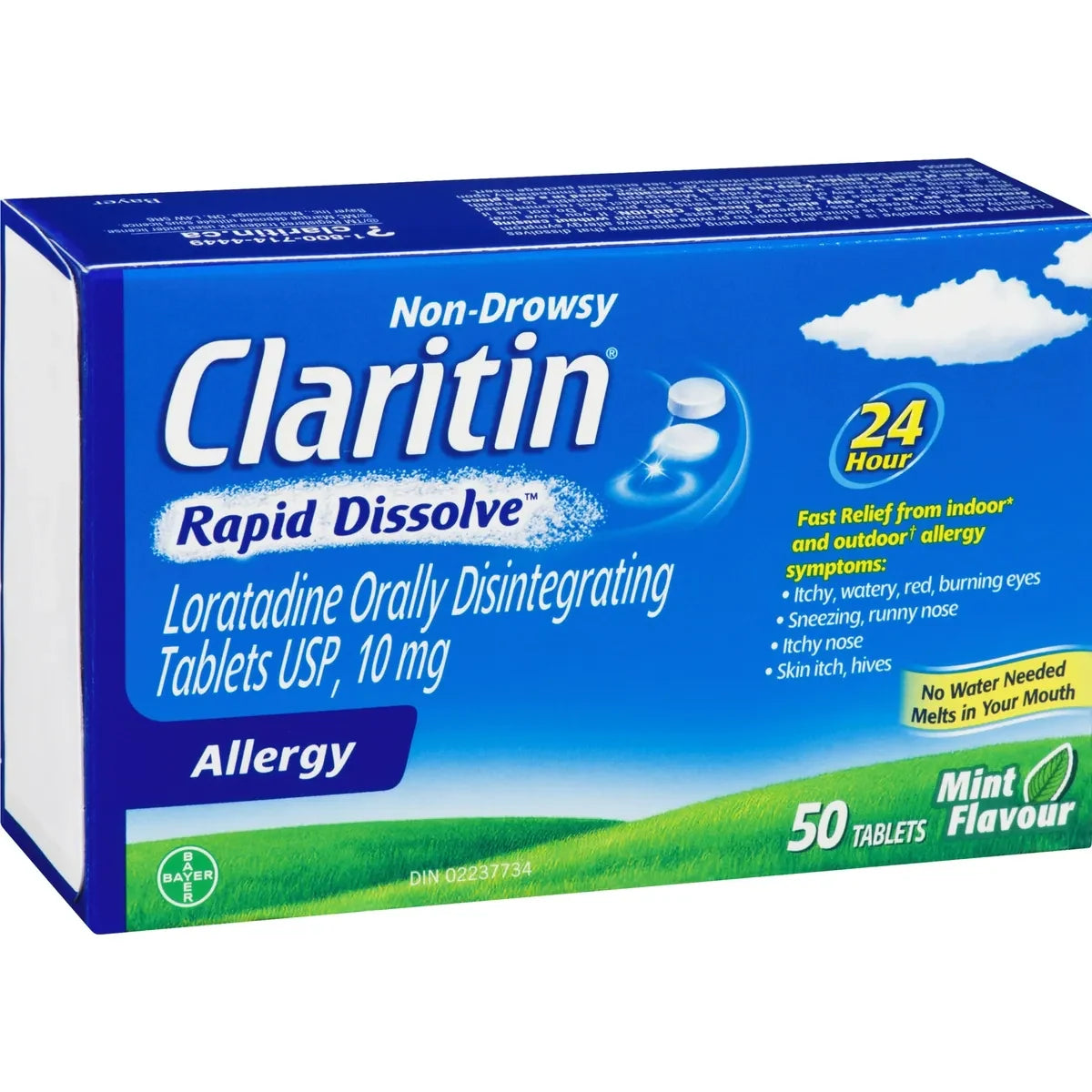 Claritin Rapid Dissolve Allergy Medicine, 24-Hour Non-Drowsy Relief 10 mg, 50 Tablets product detail