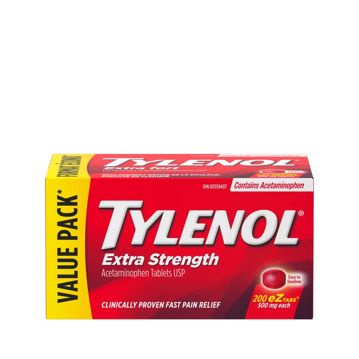 Tylenol Extra Strength Pain Relief Acetaminophen 500 mg EZTabs product image