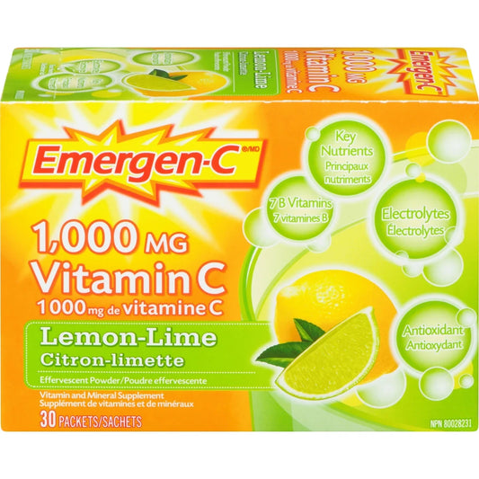 Emergen-C Vitamin C & Mineral Supplement Fizzy Drink Mix, Lemon Lime product detail