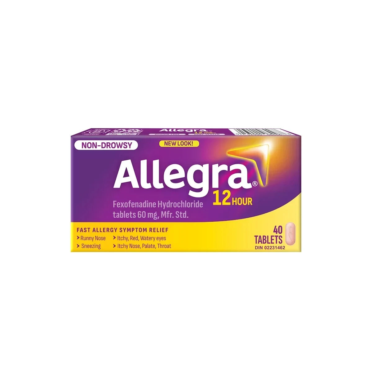 Allegra 12 Hour Allergy Medication, 40 Tablets product package