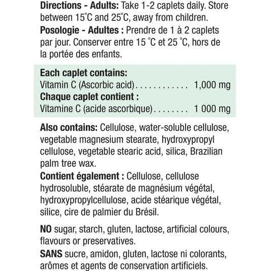 Jamieson Vitamin C 1,000 mg Timed Release Caplets product detail
