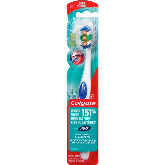 Colgate 360° Toothbrush with Tongue and Cheek Cleaner, Soft view 2