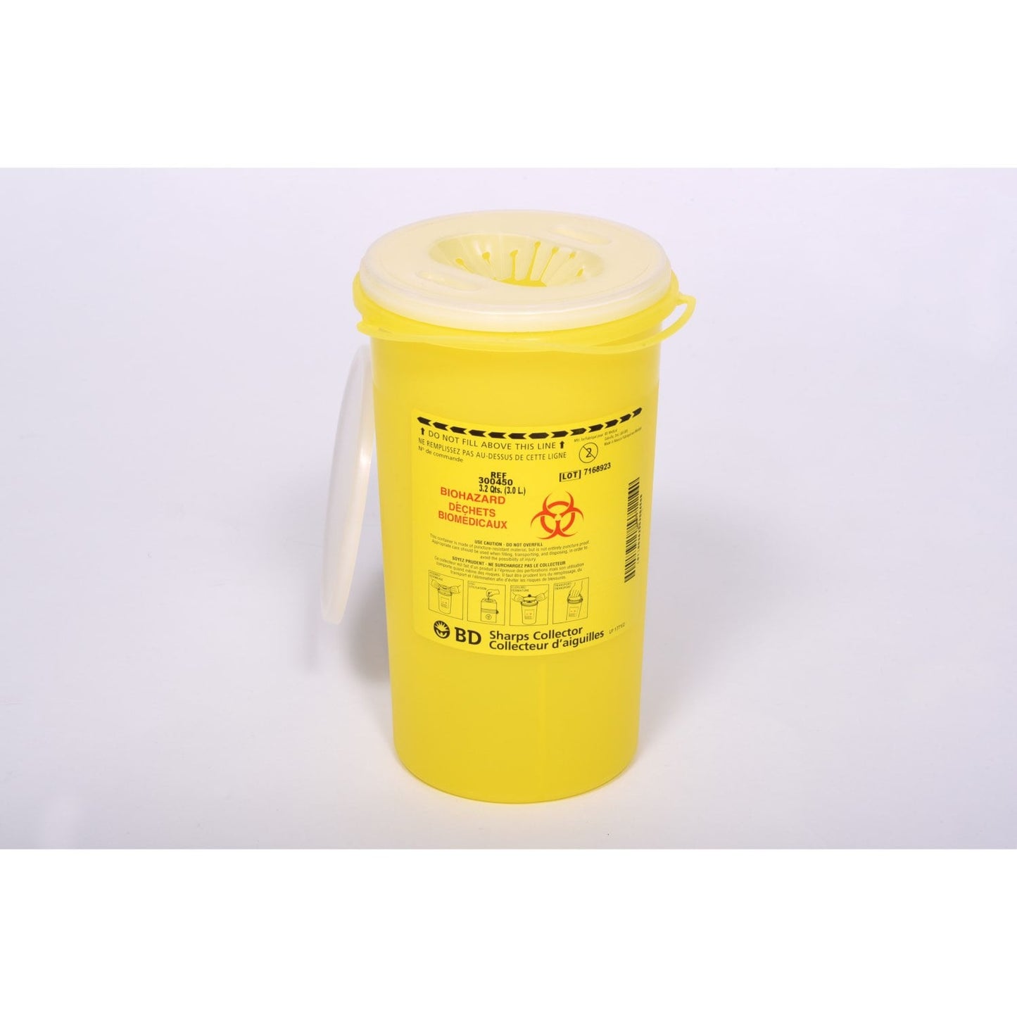 Nestable Sharps Collectors with Funnel Cap (Yellow) 3.0 L 1 Container
