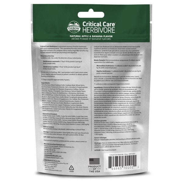 Critical Care Herbivore (Apple and Banana) 141 g Pouch - additional product view 2