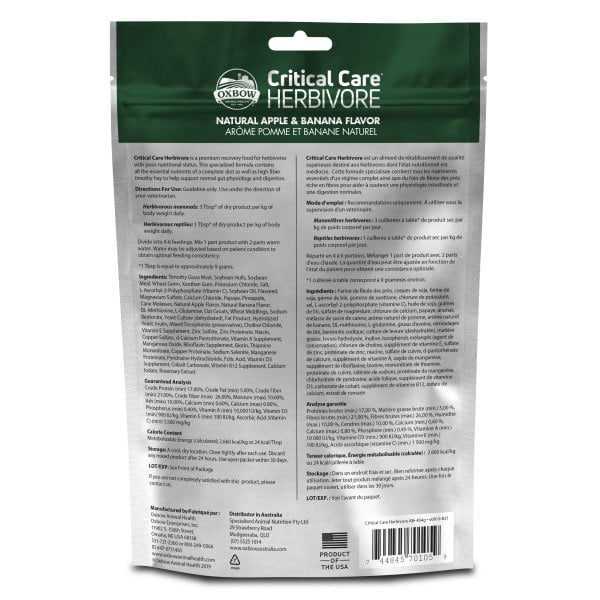Critical Care Herbivore for Small Pets (Apple and Banana) 454 g Pouch - additional product view 2