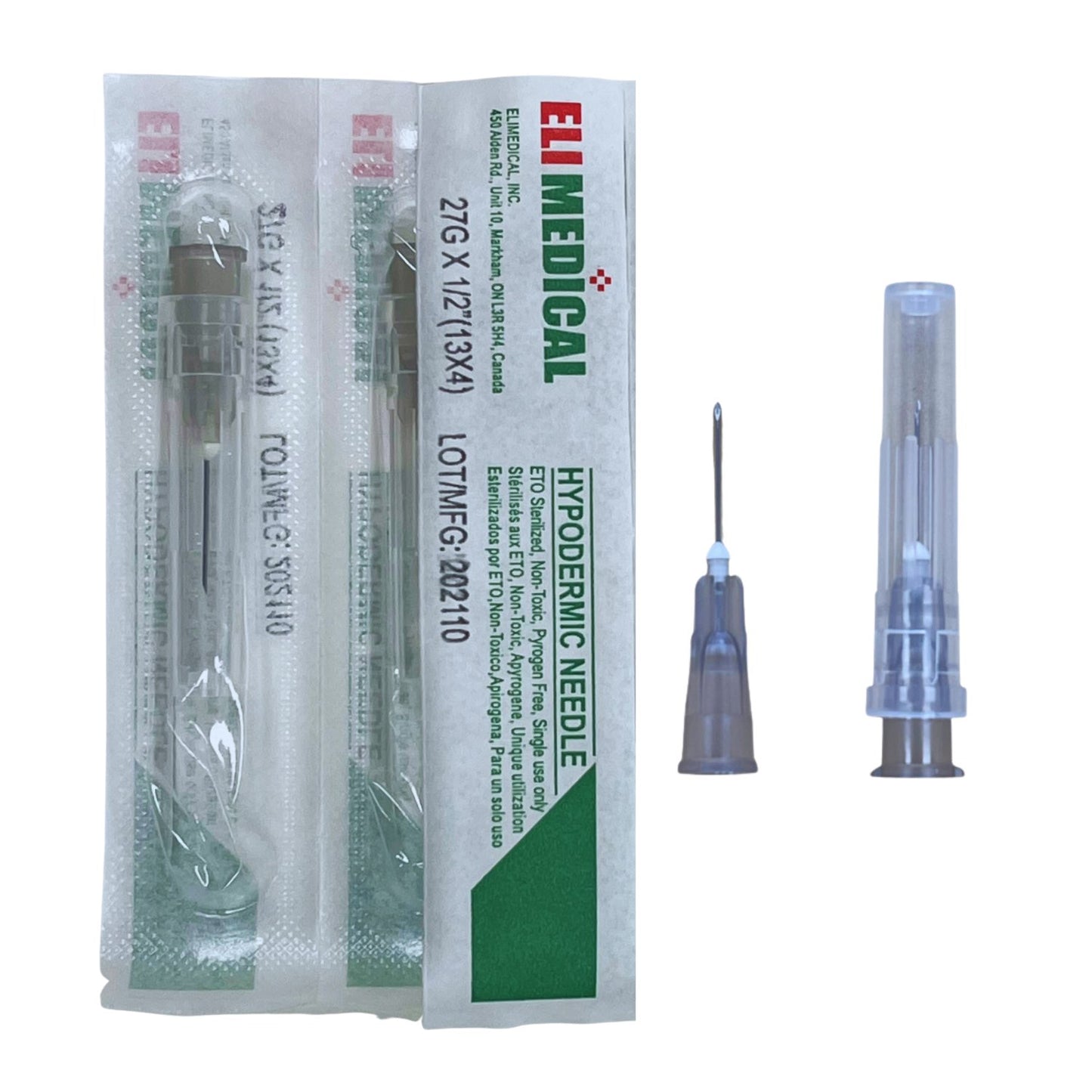 Hypodermic Needles Box of 100 Needles 27 g x 1 / 2 in