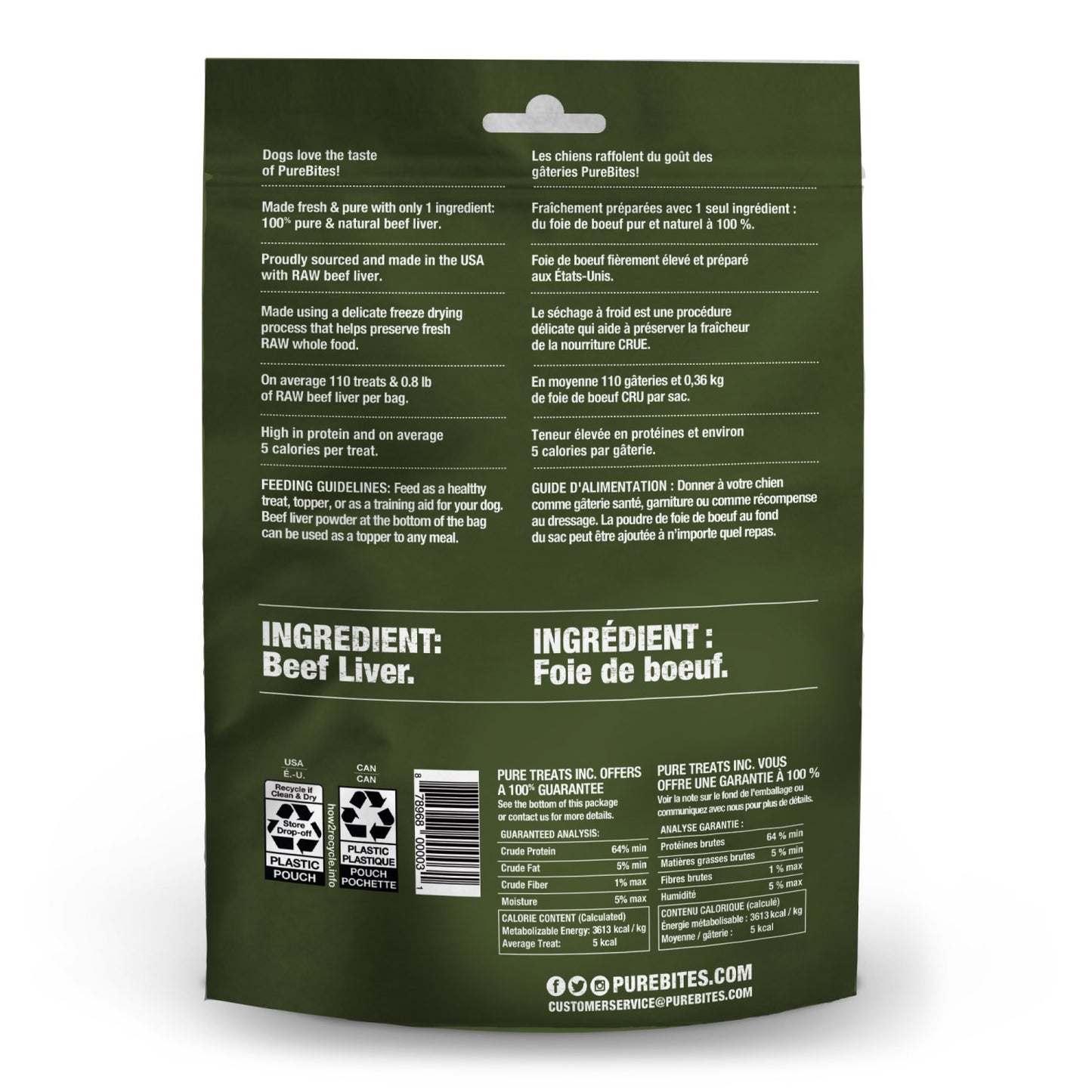 PureBites for Dogs (Beef Liver) 120 g Bag - additional product view 2