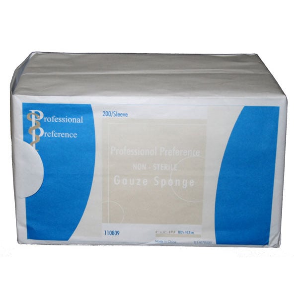 Gauze Sponge Woven Non Sterile 8 Ply for Farm Animals Pack of 200 Units 4 in x 4 in