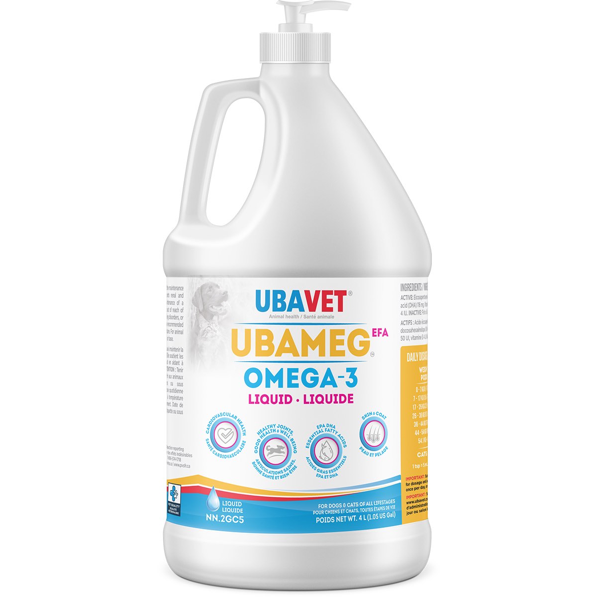 Ubameg EFA Omega 3 Liquid for Cats 3.79 L Jug