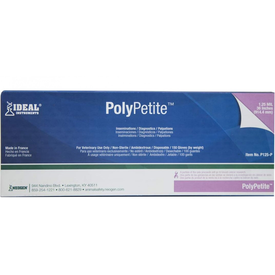Glove Obstetric PolyPetite Non Sterile (36 in) Box of 100 Gloves