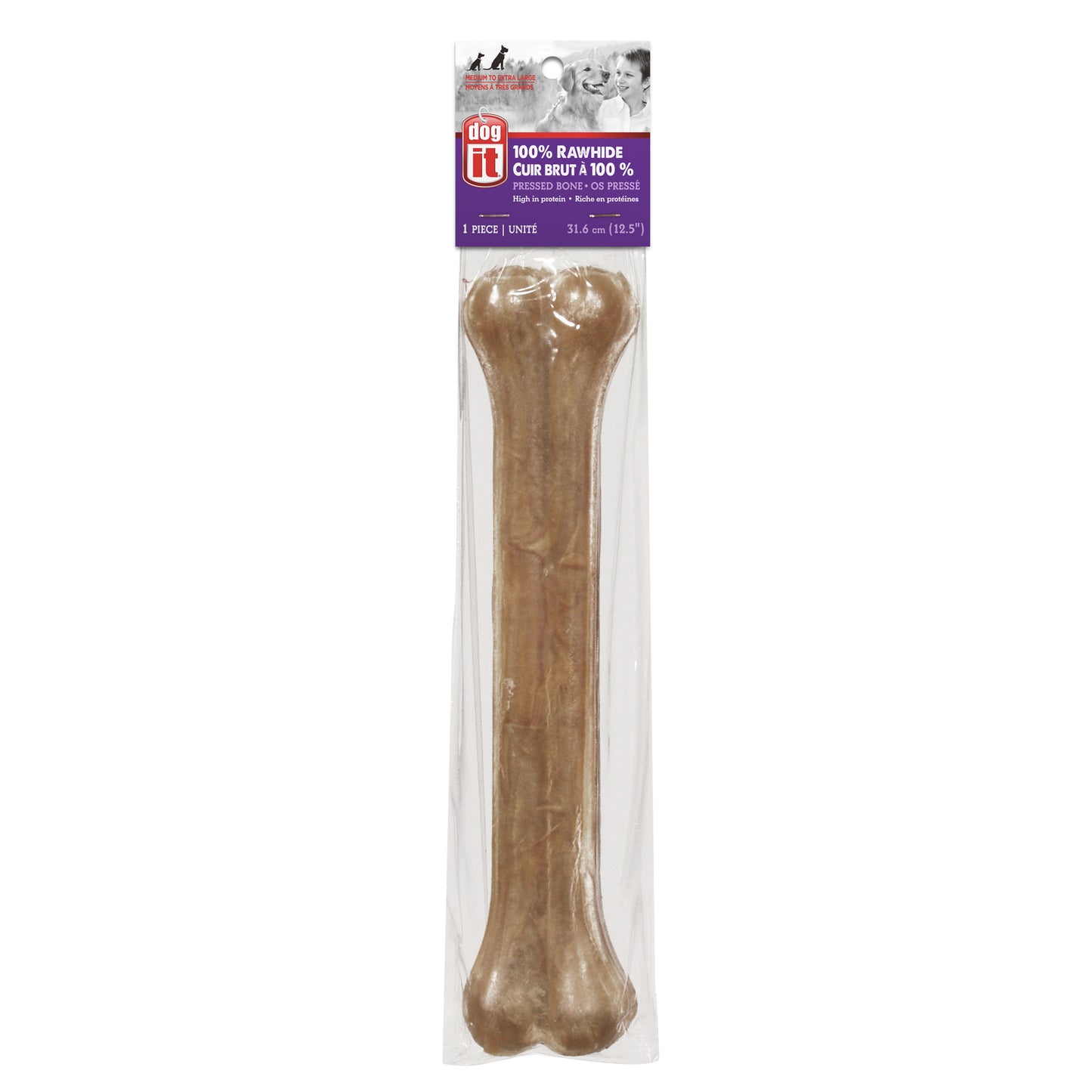 Pressed Rawhide Bone for Dogs 12.5 in 1 Stick