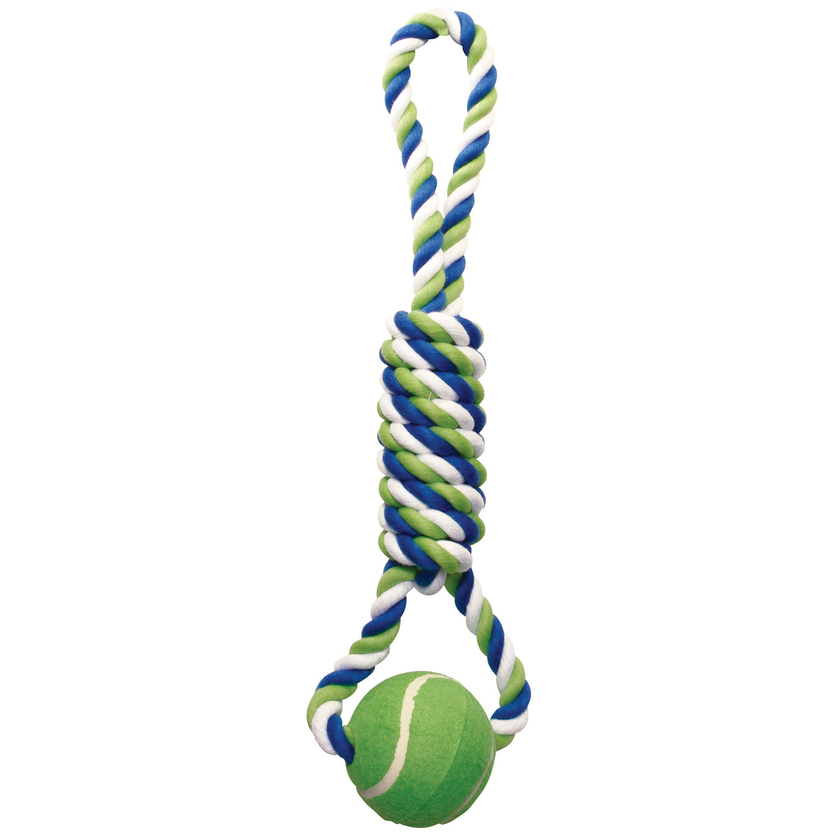 Knotted Rope Spiral Tug with Tennis Ball Dog Toy for Dogs 18 in - Default Title - product image 1