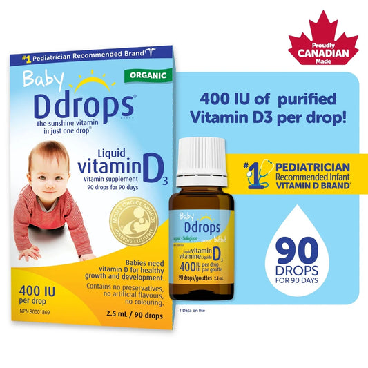 Ddrops Baby 400 IU Vitamin D3, 90 drops product detail