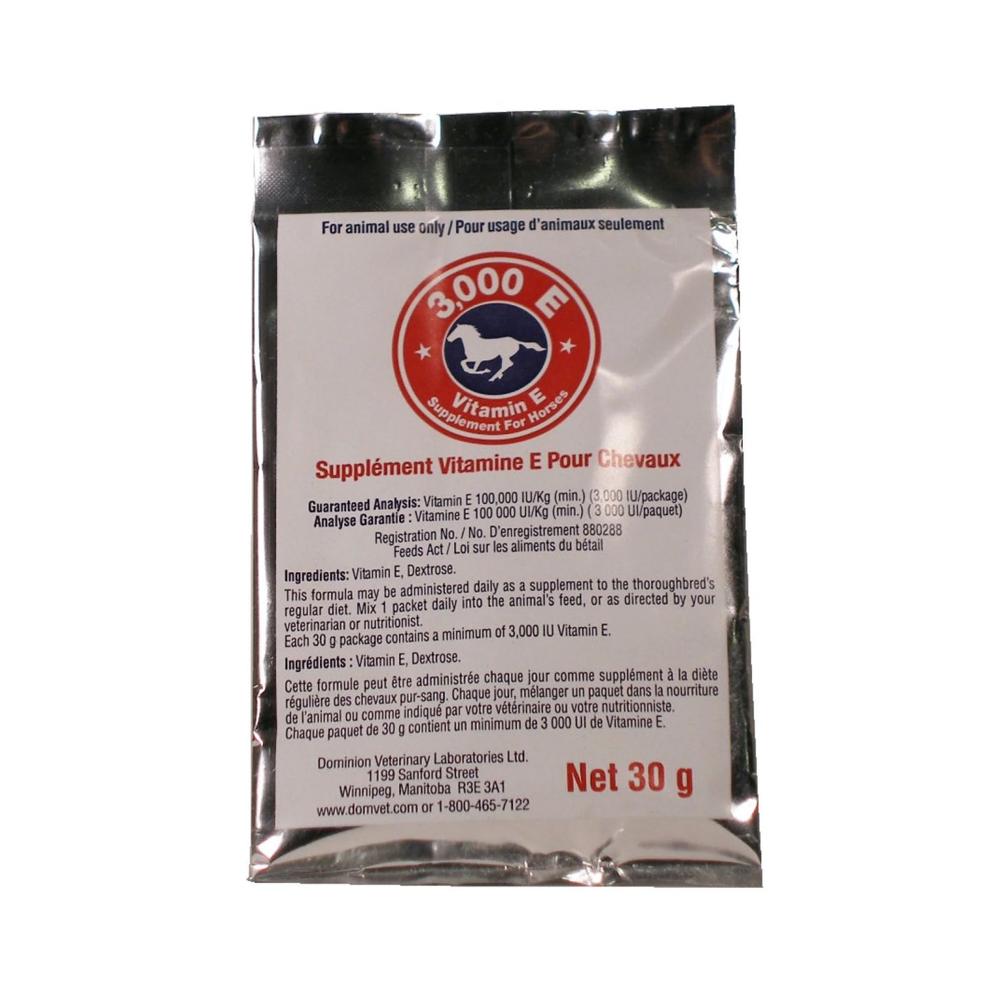 3000 E for Horses Pack of 25, 30 g 30000 I.U