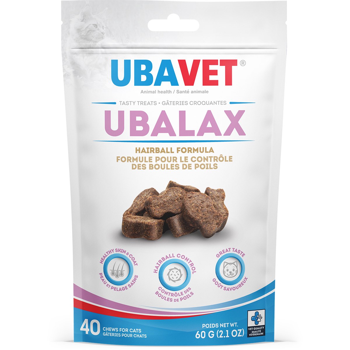 Ubalax Hairball Formula Chewable Tablets 1 Bag of 40 Tablets