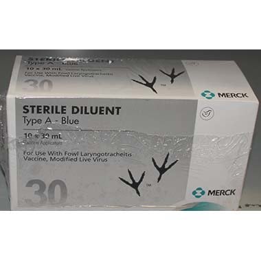 Sterile Diluent Type A - Blue for Farm Animals Pack of 10, 30 mL