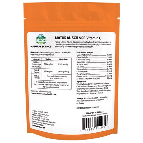 Natural Science Vitamin C Support for Small Pets (Original) 120 g Bag of 60 Tablets - view 3