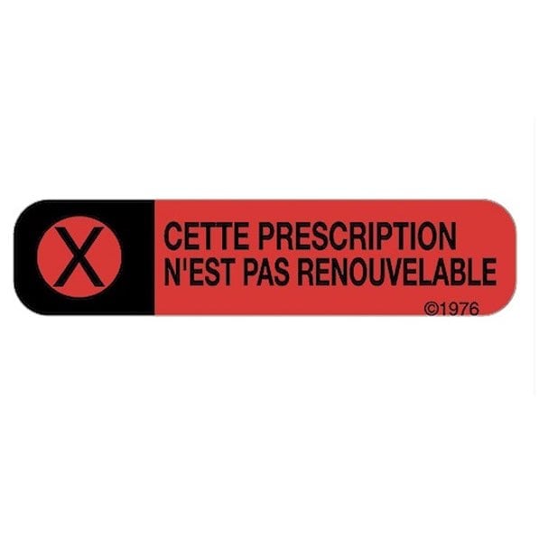 French Labels 2 X Pack of 500, Cette Prescription n'est Pas Renouvelable, Pack of 2 Rolls