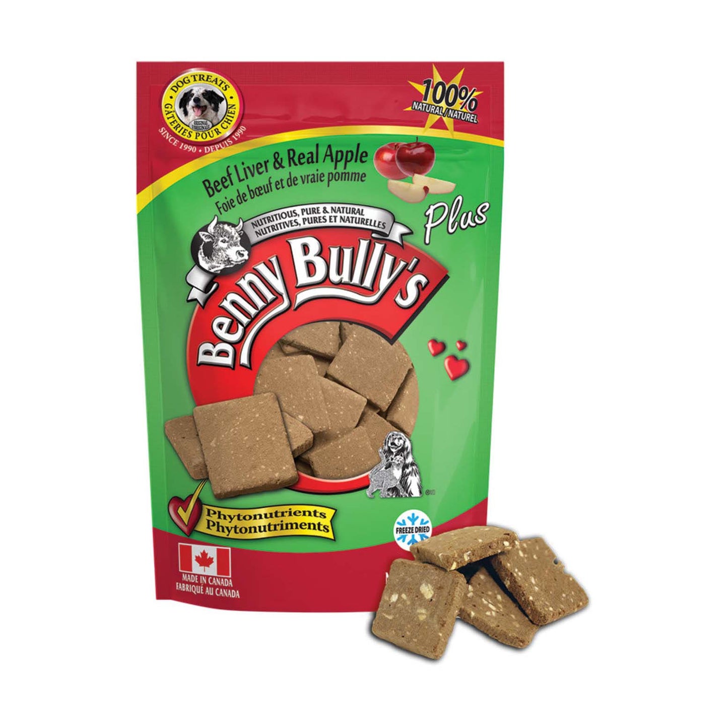 Liver Chops PLUS Dog Treats for Dogs (Liver and Apple) 58 g Bag