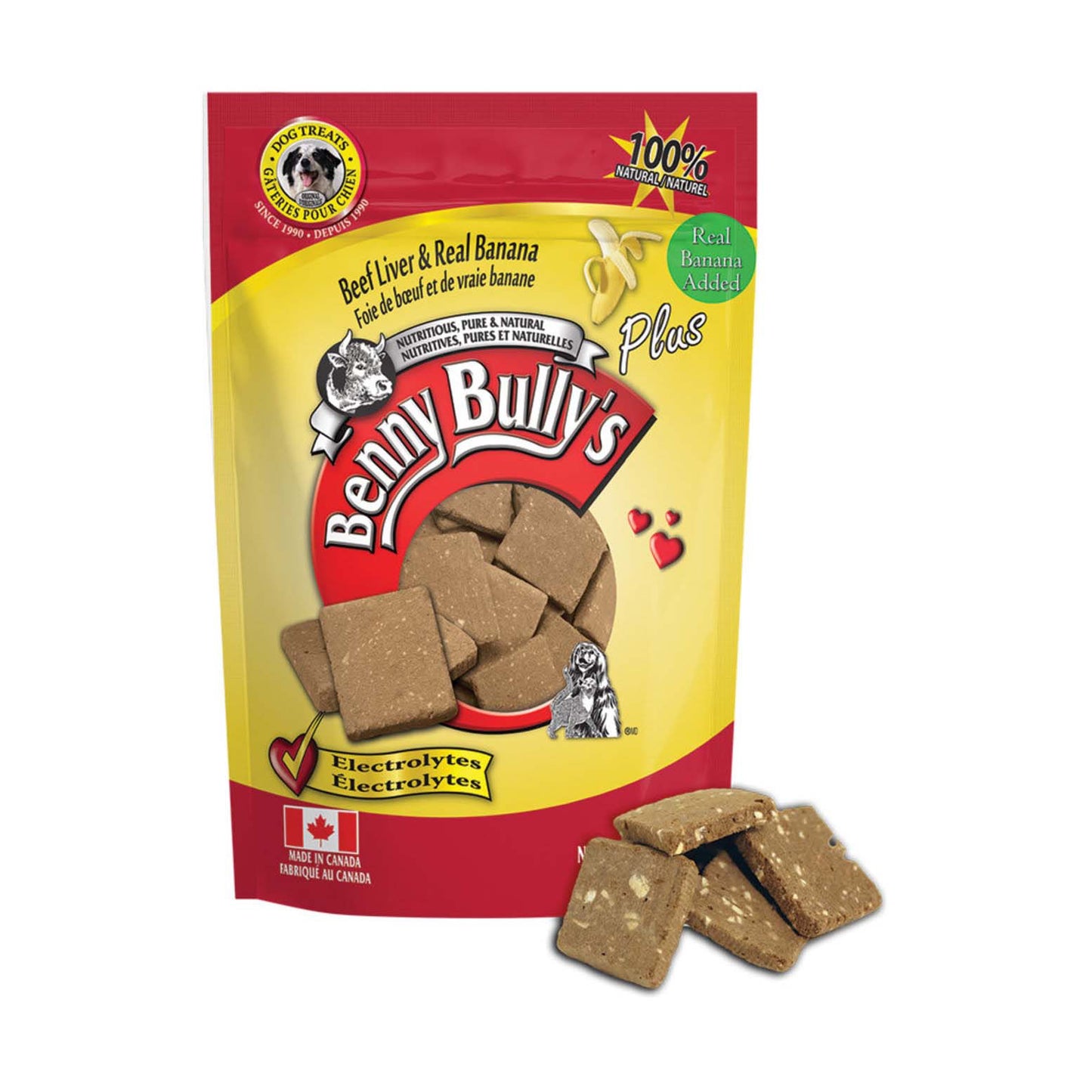 Liver Chops PLUS Dog Treats for Dogs (Liver and Banana) 58 g Bag