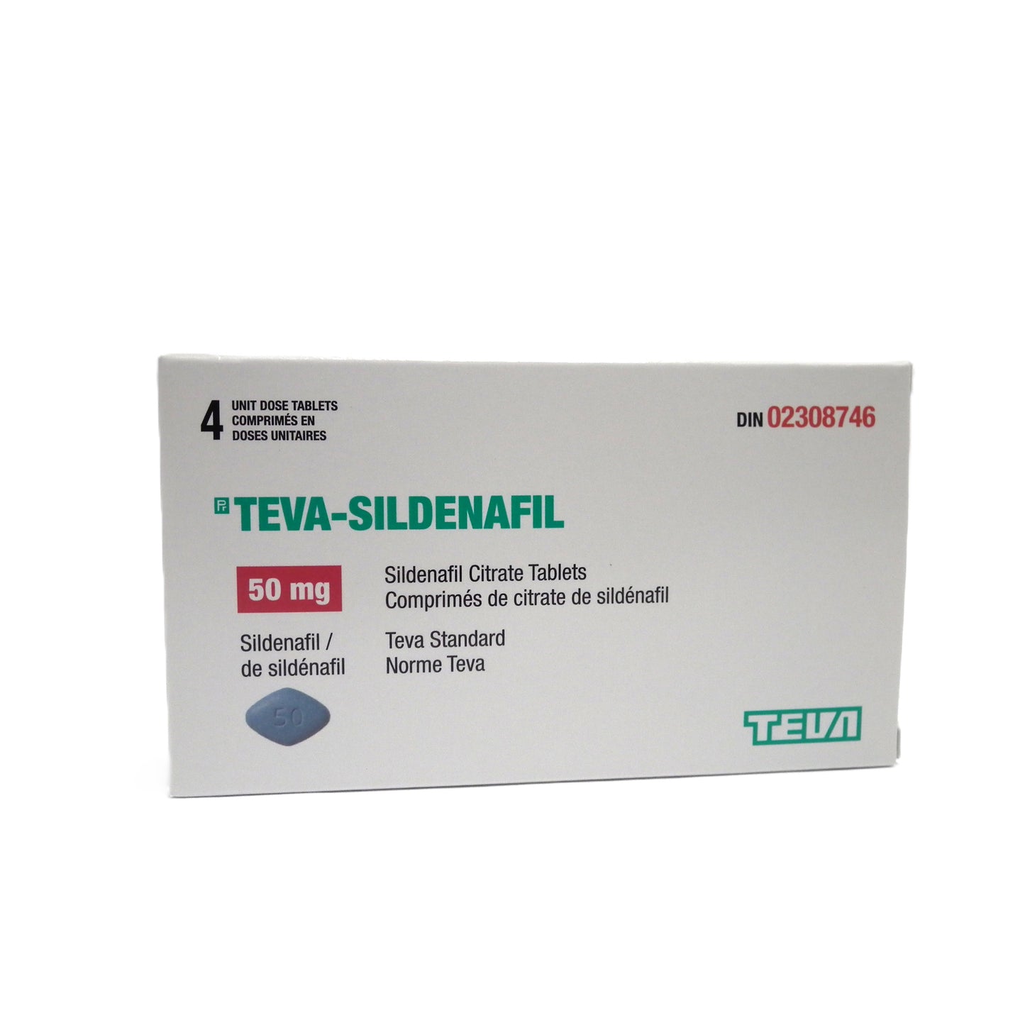 Teva - Sildenafil Tablet 1 X 4 - Tablet Blister Pack