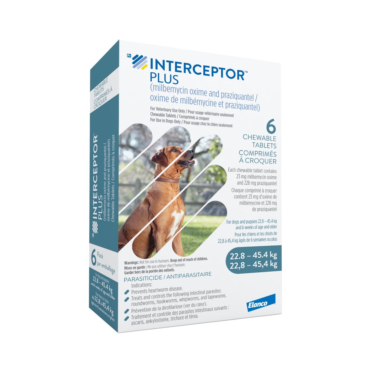 Interceptor Plus Chewable Tablet for Dogs, 22.8-45.4 kg (Blue), 6 Chews - product image 2