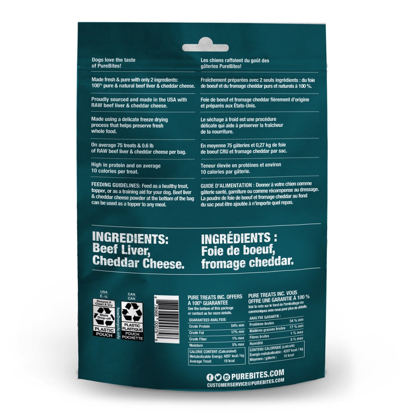 PureBites for Dogs (Beef Liver and Cheese) 120 g Bag - additional product view 2