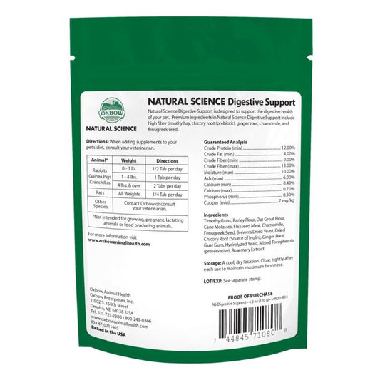 Natural Science Digestive Support for Small Pets (Original) 120 g Bag of 60 Tablets - additional product view 2