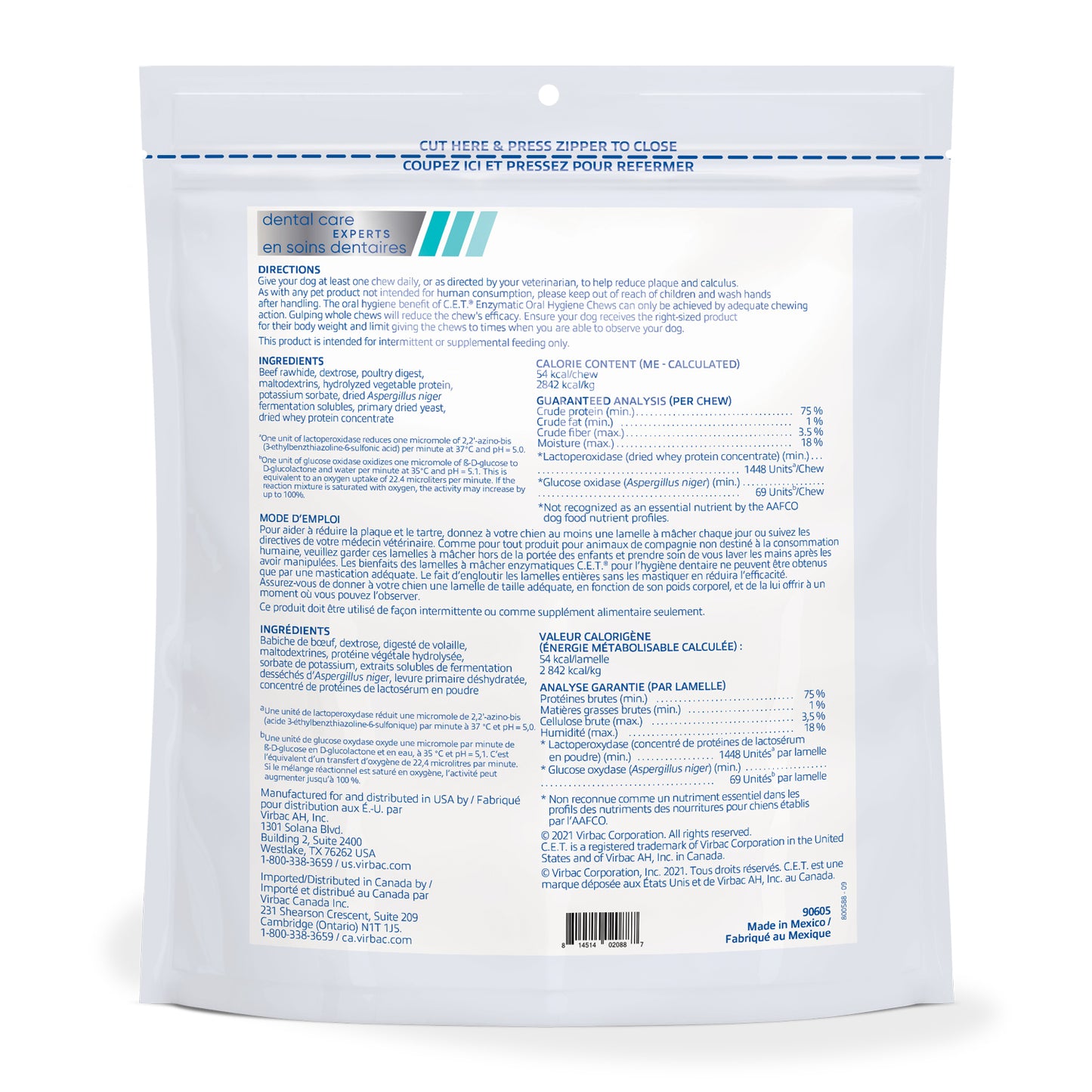 C.E.T.. Enzymatic Chews for Dogs (Original) g Bag, Medium, 237 g Bag, 363 g Bag - additional product view 4