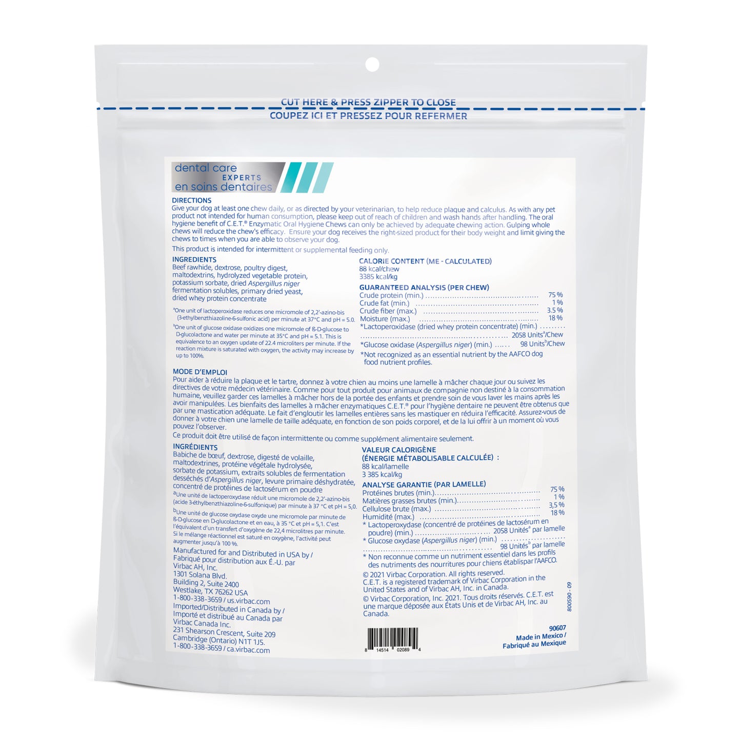 C.E.T.. Enzymatic Chews for Dogs (Original) g Bag, Large, 237 g Bag, 515 g Bag - additional product view 4