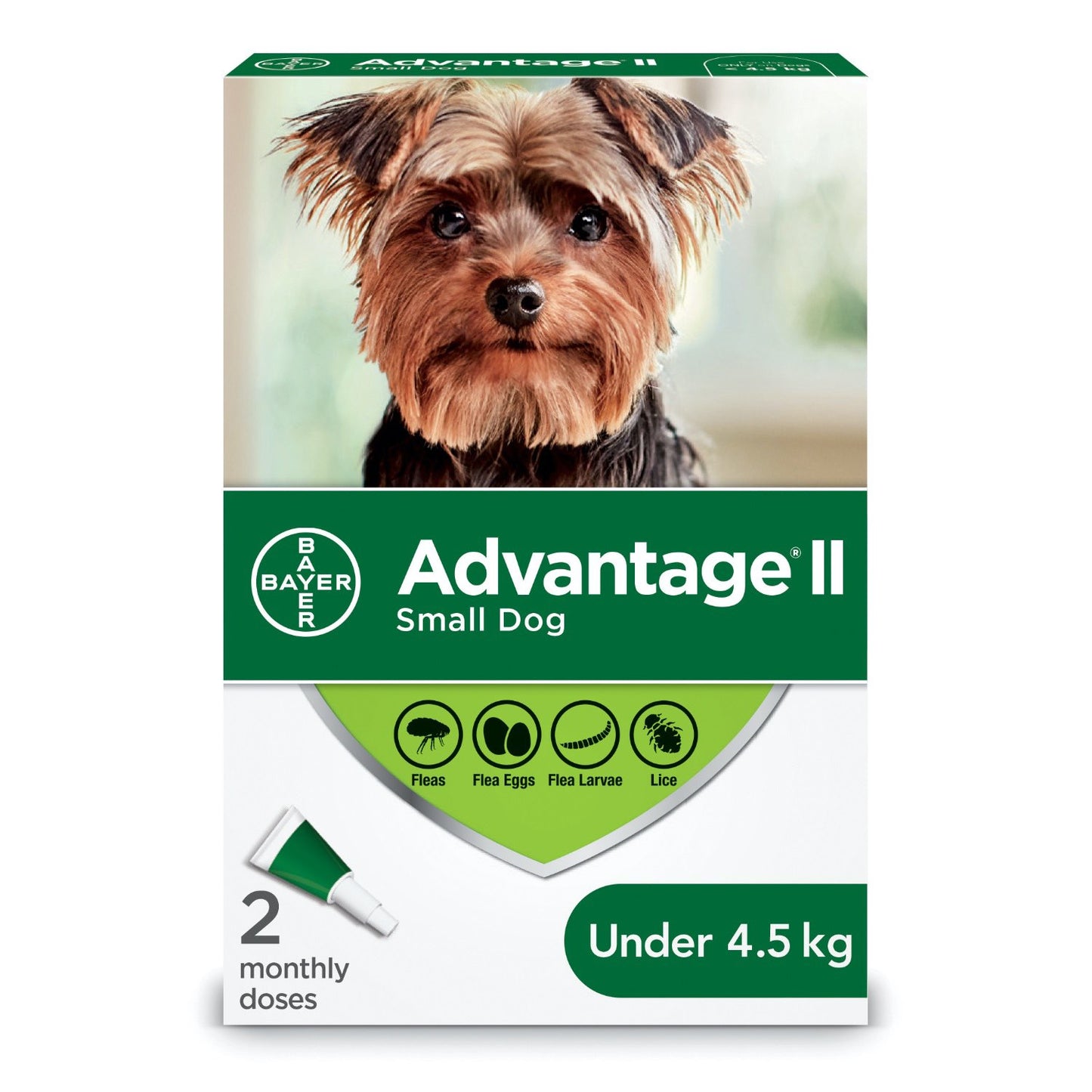 Advantage II for Dogs (Green) (Under 4.5 kg) 2 Tubes
