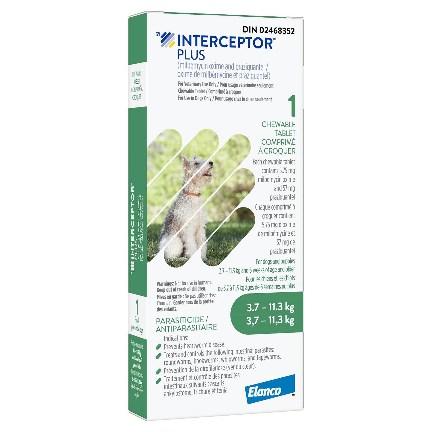 Interceptor Plus Chewable Tablets (Green) (3.7 - 11.3 kg) 16 X 1 Chewable Tablets
