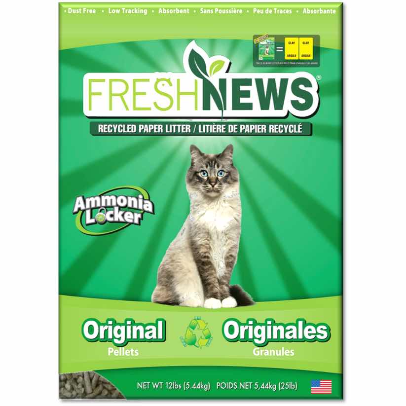 Fresh News Recycled Paper Litter for Cats 12 lb Bag