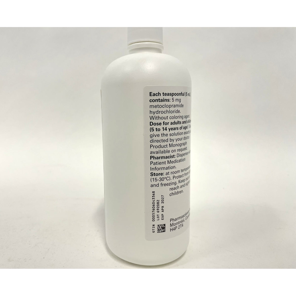 Pms-Metoclopramide Oral Solution, 1 mg/ml, 500 mL - view 3