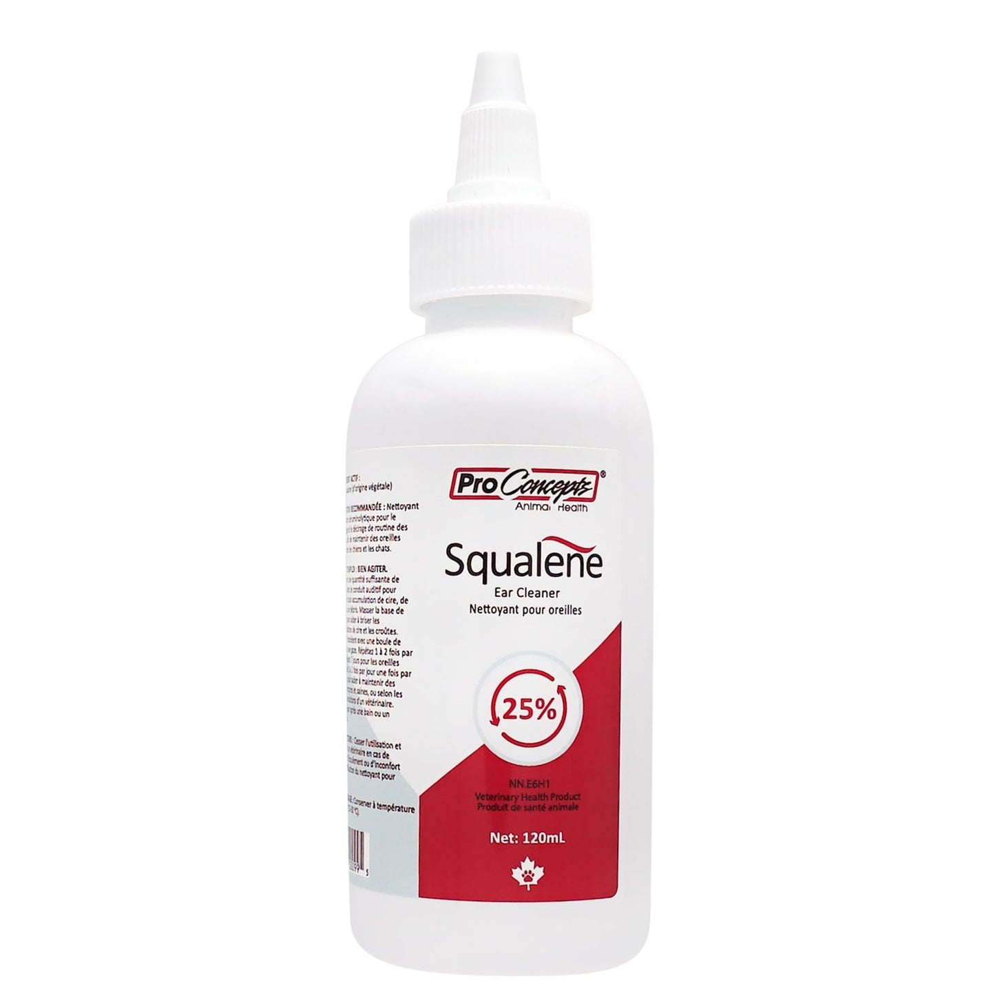 Squalene Ear Cleaner for Cats 120 mL Bottle 25 %