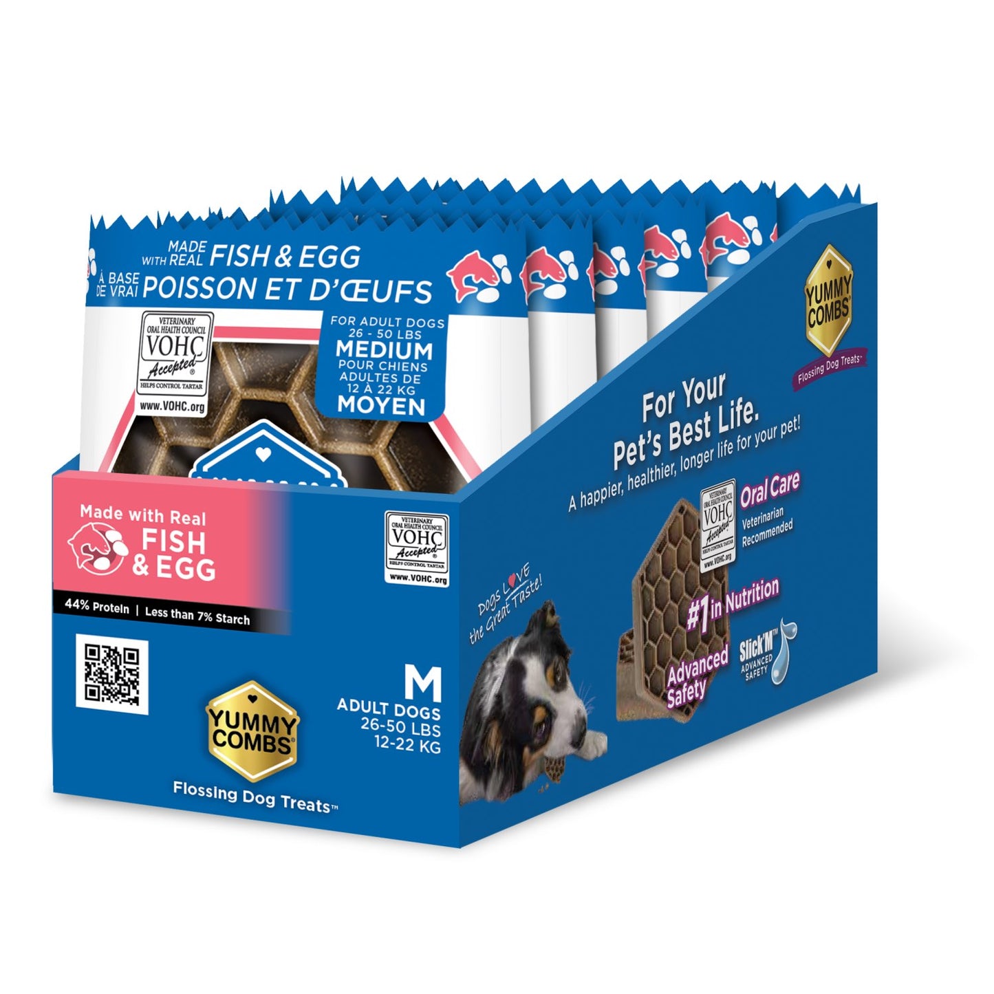 Yummy Combs Dental Treats for Medium Dogs (Trial Sizes) (Fish and Egg) 6 Trial Sizes