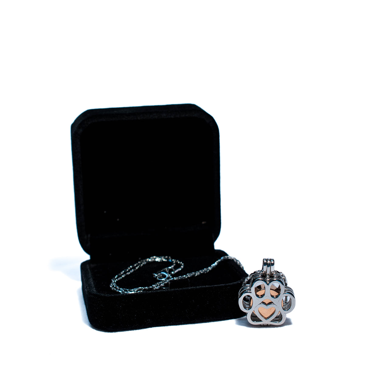 Cremation Pendant-Rose Gold Paw Print Cage 1 Unit - Default Title - product image 4