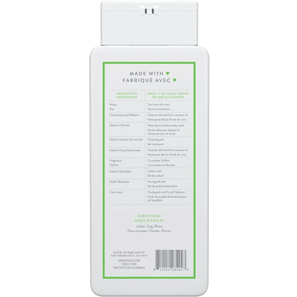 Native Body Wash Cucumber & Mint 510g product detail