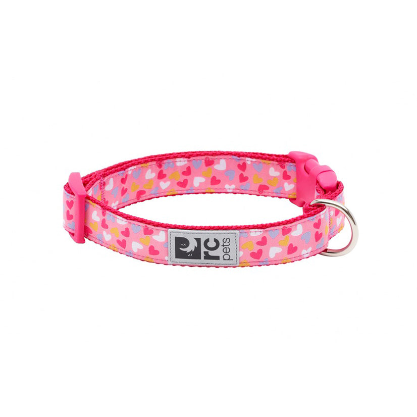 Patterned Clip Collar for Dogs 1 Collar, Lil Hearts, Medium