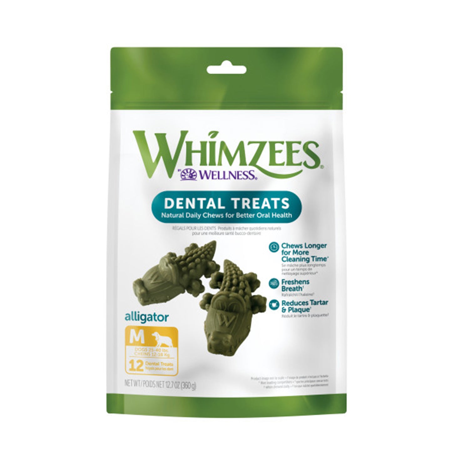Whimzees Alligator for Medium Dogs (Original) 12 Units