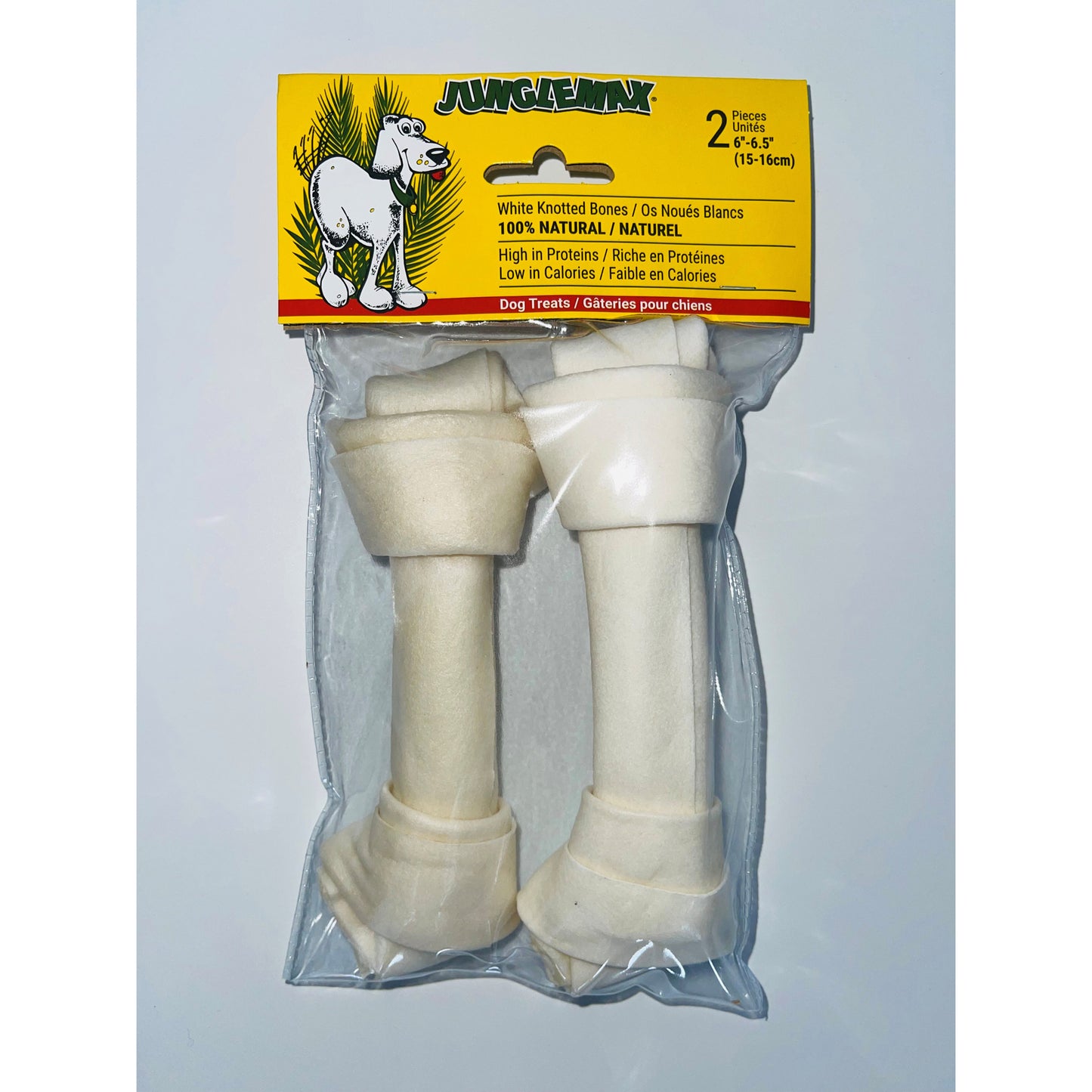 Treat White Knotted Bone for Dogs (Original) 2 x 15 - 16 cm