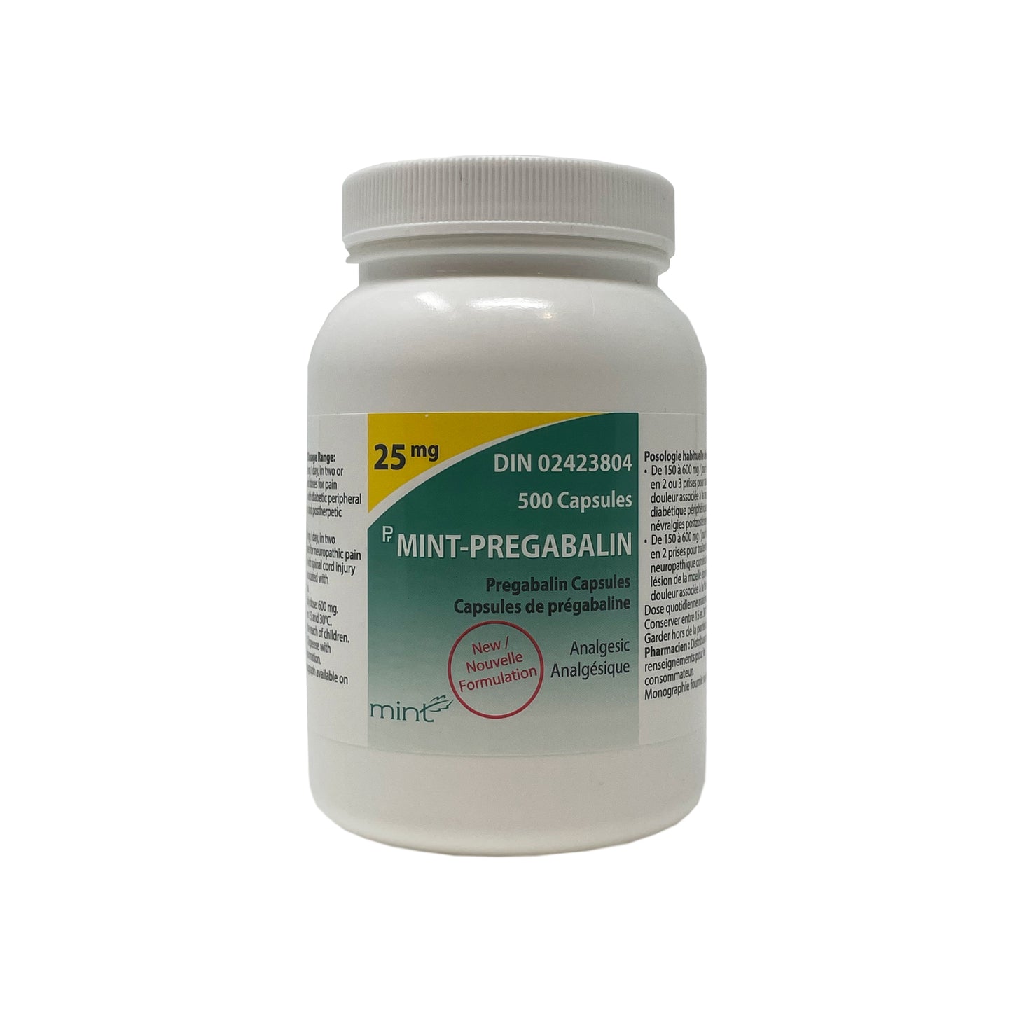 Mint - Pregabalin Gel Cap Bottle of 500 Gelcap