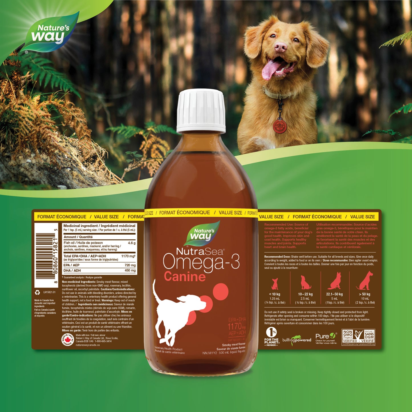 NutraSea Omega - 3 Canine for Dogs (Smoky Meat) 500 mL Bottle - additional product view 5