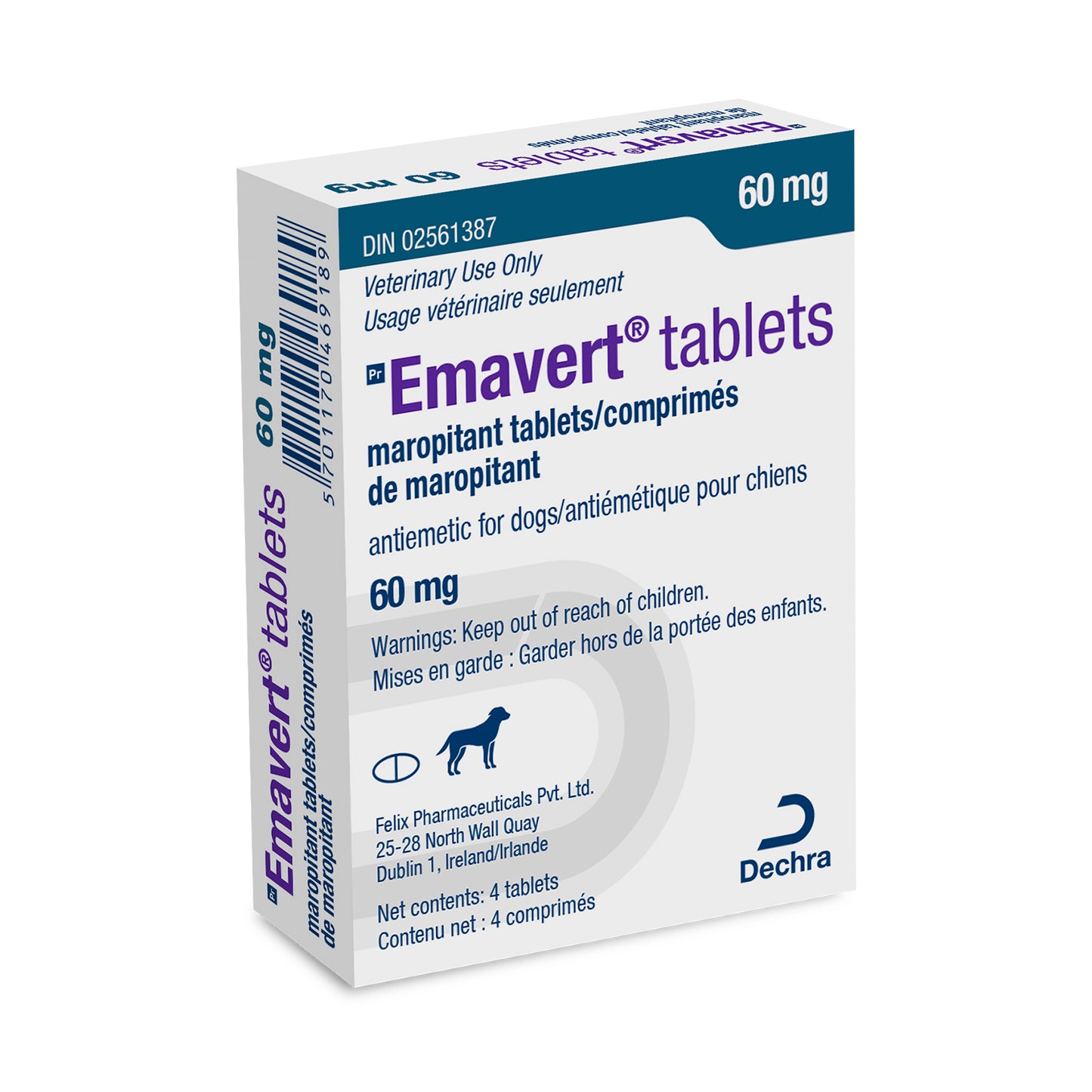 Emavert Tablets for Dogs 4 Tablets 60 mg