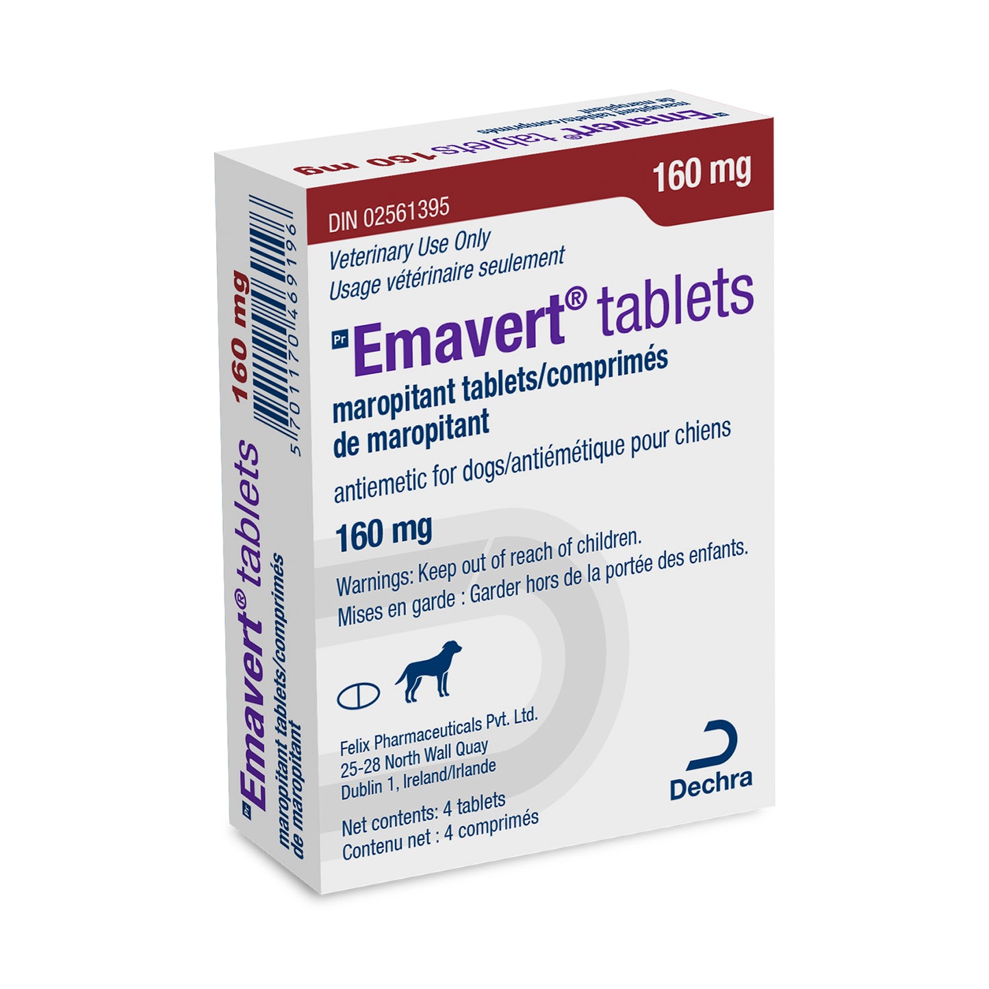 Emavert Tablets for Dogs 4 Tablets 160 mg