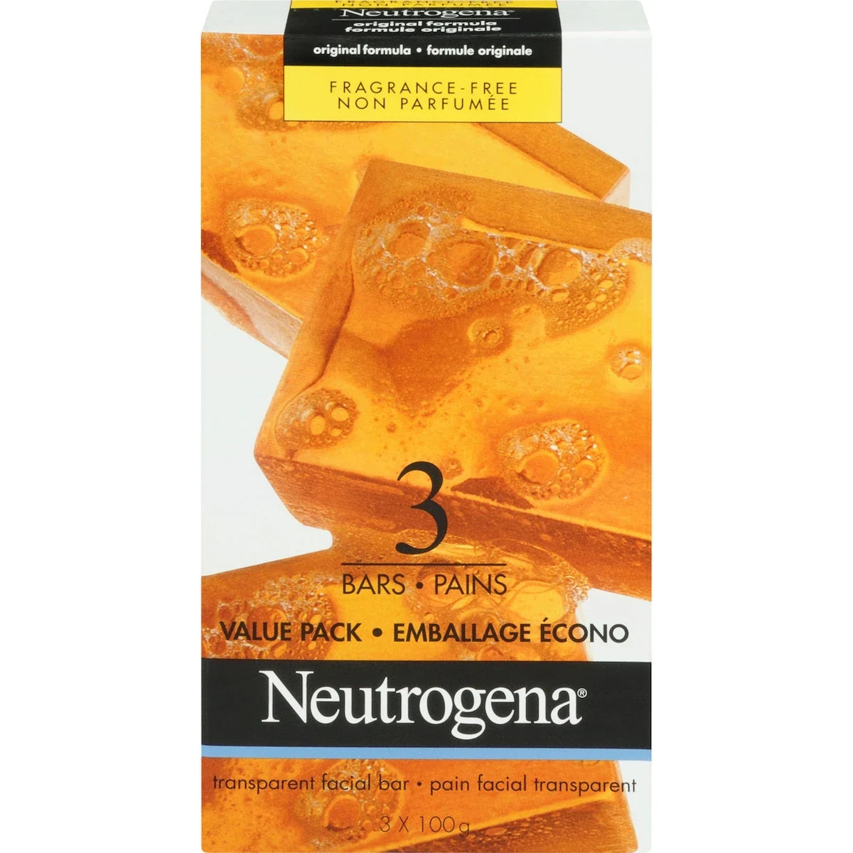 Neutrogena Facial Cleansing Bar Original and Dry Unscented, Pack of 3 x 300 G alternate view