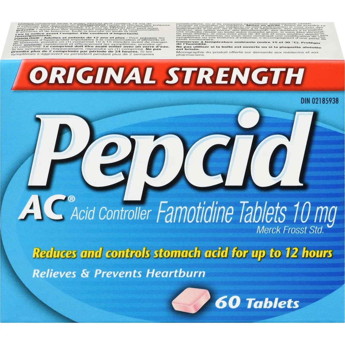 Pepcid Original Strength, Acid Reducer and Antacid for Heartburn 60 ea product image