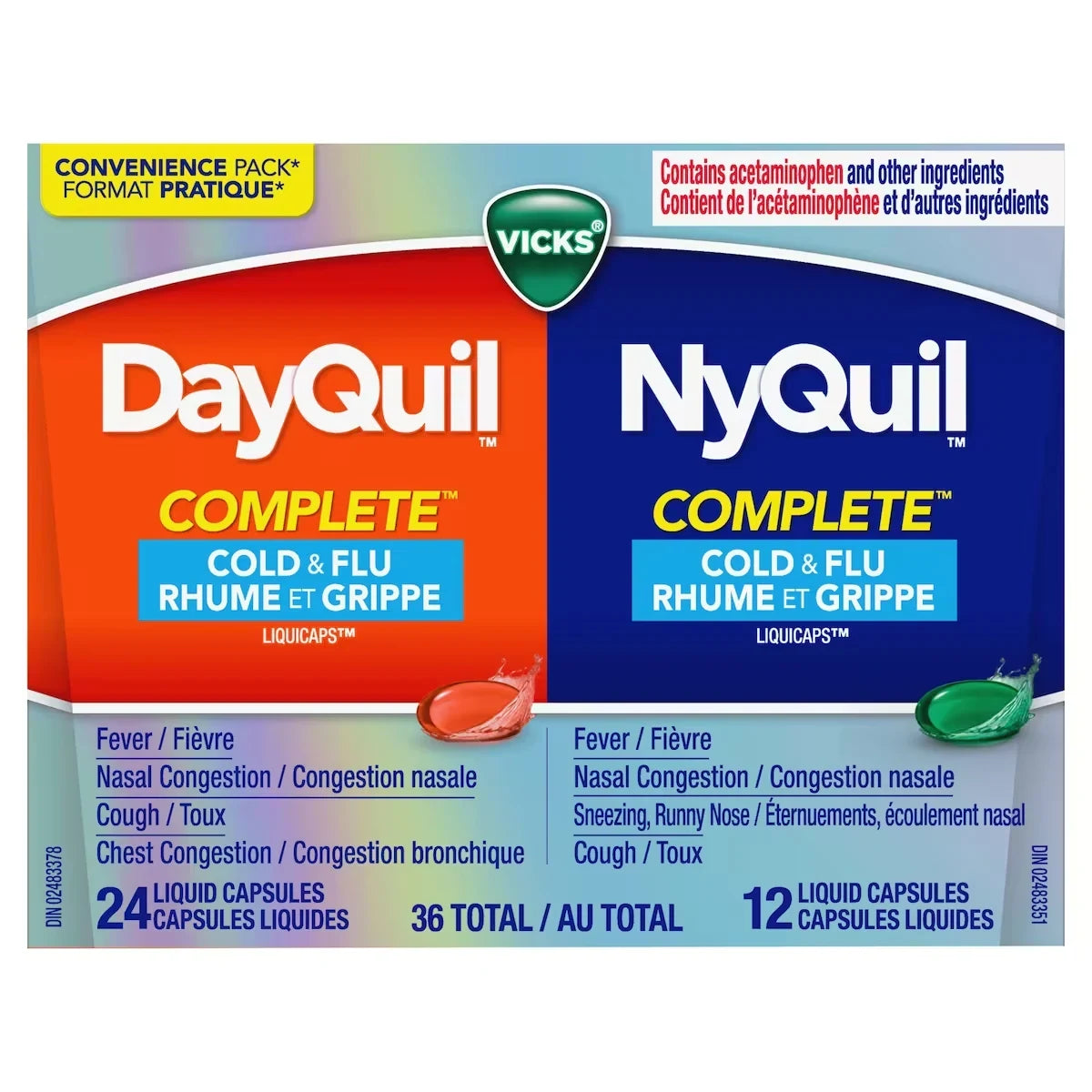 Vicks DayQuil and NyQuil COMPLETE Cold product package