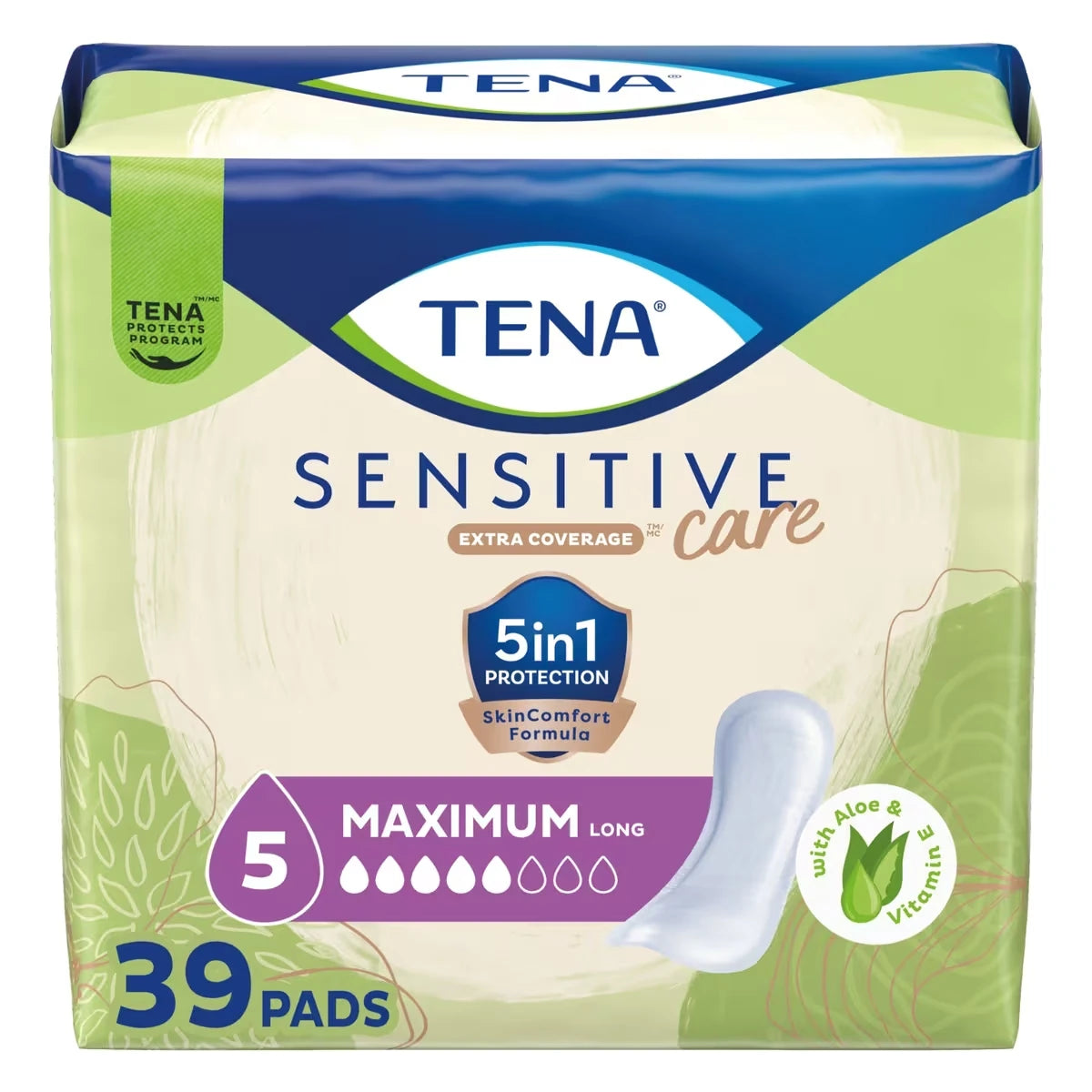 Tena Sensitive Care Extra Coverage Maximum Long Pads product image
