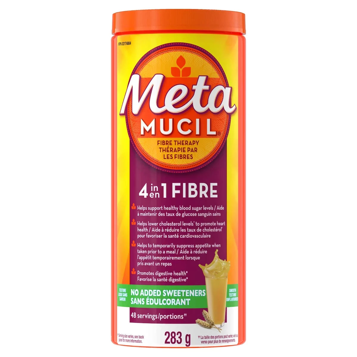 Metamucil 3 in 1 MultiHealth Fibre! Fiber Supplement Powder, Original, 283 g product image